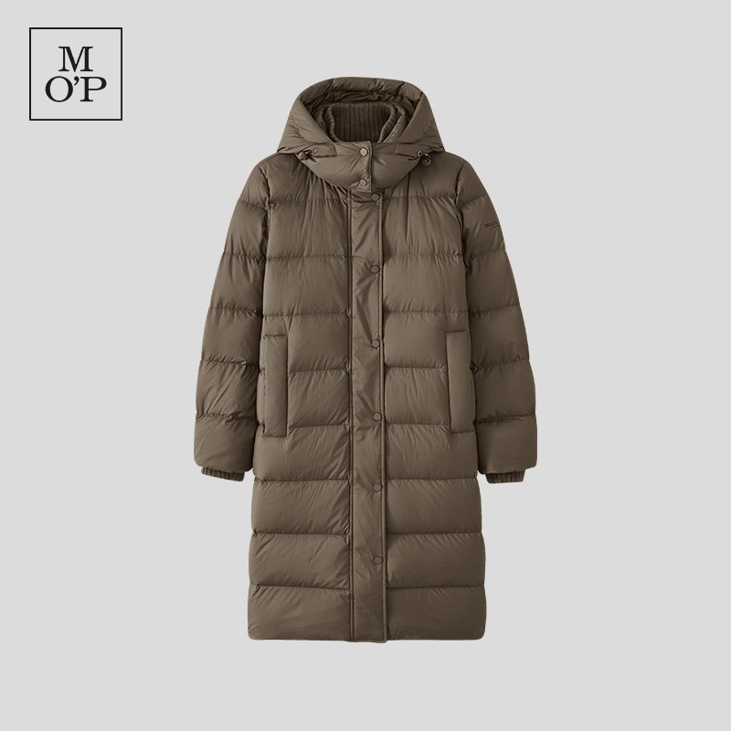 Marc O'Polo/MOP【商场同款】冬季白鸭绒中长款加厚保暖羽绒服女