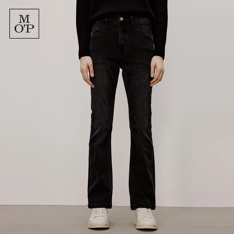 Marc O'Polo/MOP【商场同款】时尚百搭修身高腰喇叭裤微喇牛仔裤女