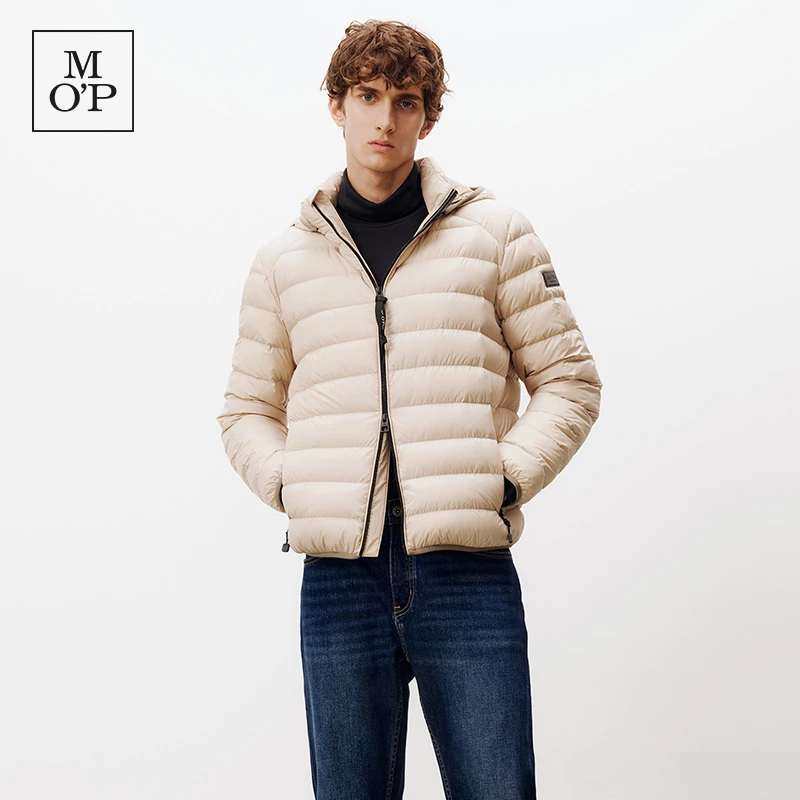 Marc O'Polo/MOP【商场同款】秋冬新款鹅绒防水连帽轻薄羽绒服男士