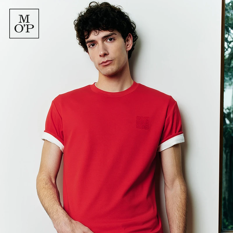 Marc O'Polo/MOP新年系列春夏新款纯棉透气圆领短袖T恤男时尚休闲