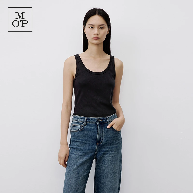 Marc O'Polo/MOP【高能感穿搭】圆领纯棉无袖T恤简约t美式背心女
