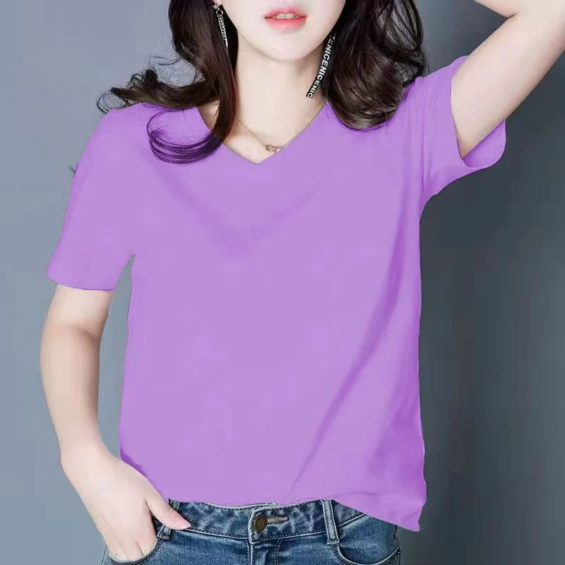 短袖抗起球纯色T恤夏装打底衫时尚修身圆领休闲半袖