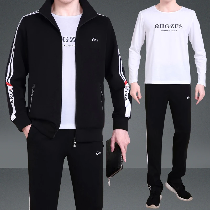 中老年运动套装男2025春秋季新款爸爸装中年男士秋装休闲运动服装