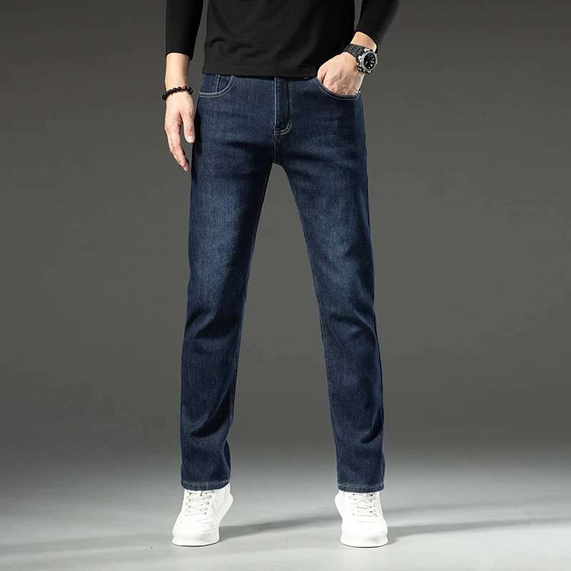 男牛仔裤子修身直筒秋冬新款潮流百搭春天男士休闲裤子潮流牛仔裤