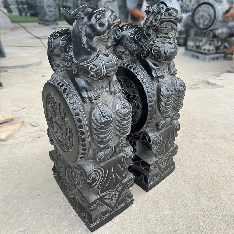 石雕貔貅门墩抱鼓石一对青石仿古门鼓石墩家用别墅门口户外摆件