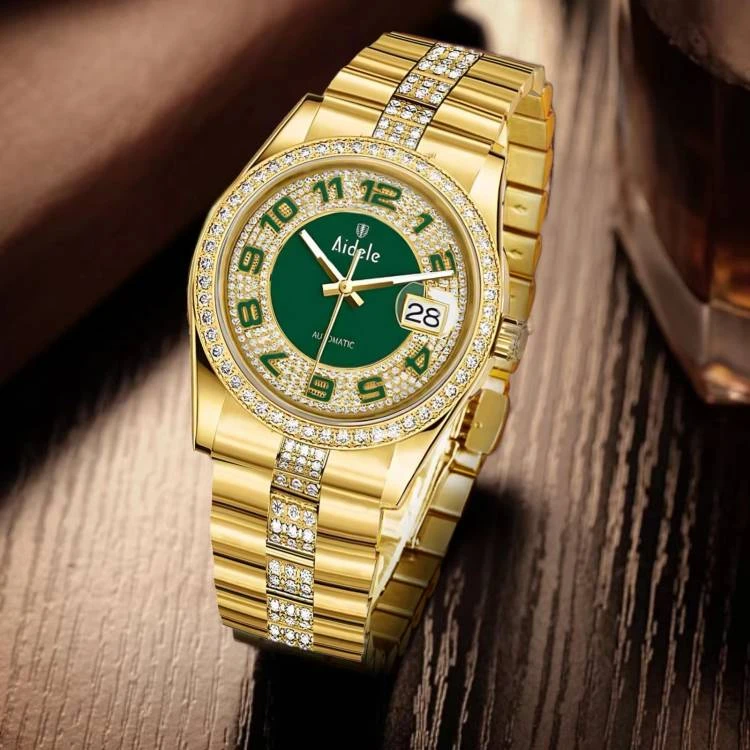 A-男士轻奢潮流多功能金色男士气质全自动机械手表A9028-1