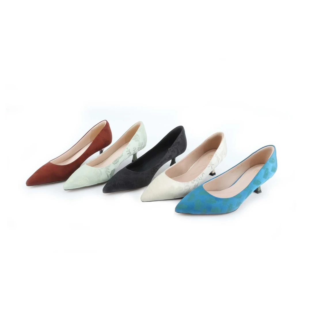 茁冉【单单专属】【画春】新中式细跟女士尖头单鞋