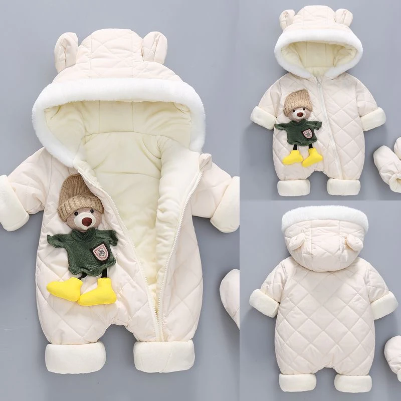 婴儿衣服冬装连体衣棉服秋冬套装新生男宝宝棉衣外出抱衣女棉袄厚