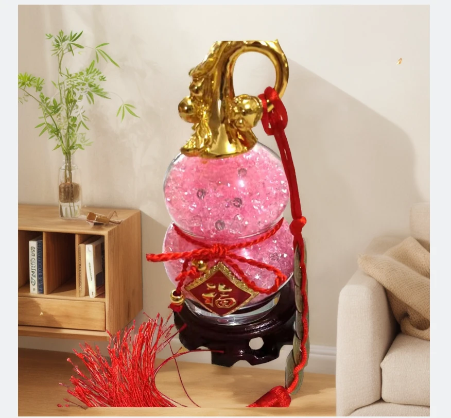 水晶装钻葫芦福禄摆件 五帝钱办公摆件创意家居客厅节日活动礼品
