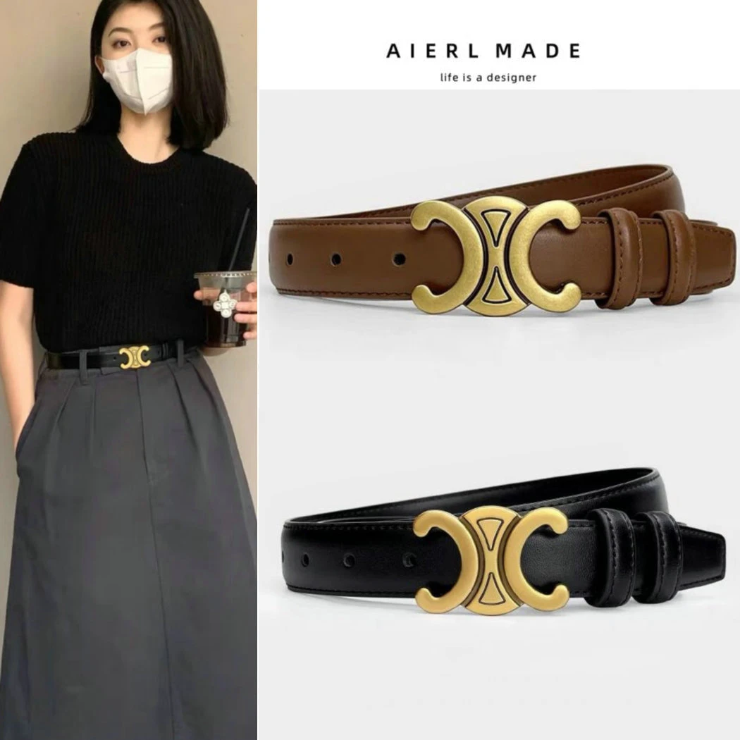 腰带百搭连衣裙网红牛仔裤皮带时尚真牛皮皮带韩版裤腰带女士潮流