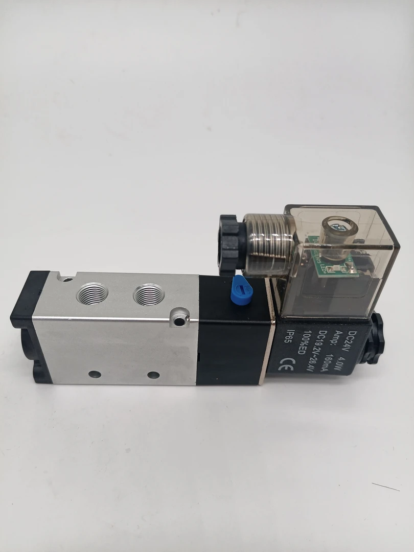 气动电磁阀4V210-08二位五通24V气缸换向电磁阀220V控制气阀开关
