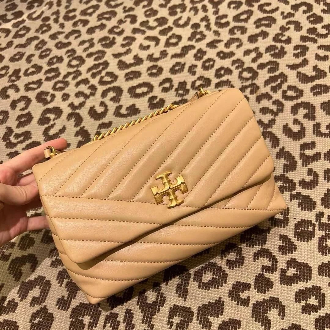 Tory Burch/汤丽柏琦专柜款Kira小号奶茶卡其色 90452 22.5 x15x8