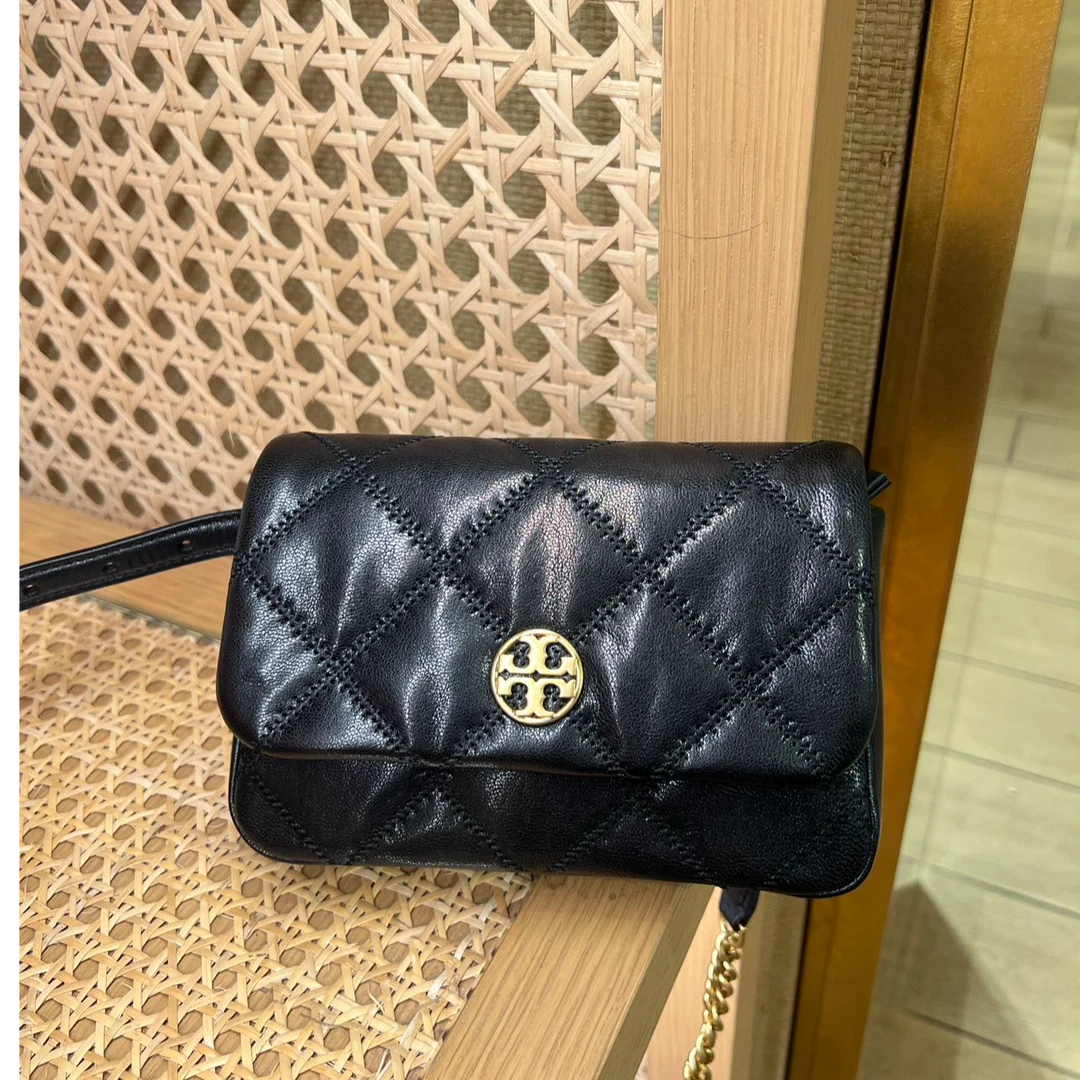TORY BURCH/汤丽柏琦 黑色腰包Willa斜挎包 18.*5.5*14