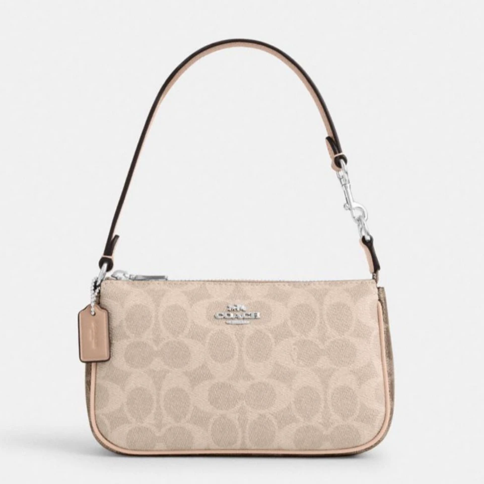 Coach/蔻驰（没有斜跨肩带）奶茶色拼橘色麻将包CZ929 19*11*5CM