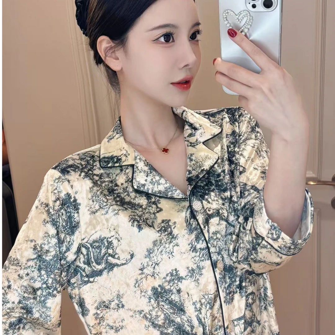 SIEOYJIEA/私迹大榕家 四喜《丛林高奢》冬季上新女款长袖时尚睡衣