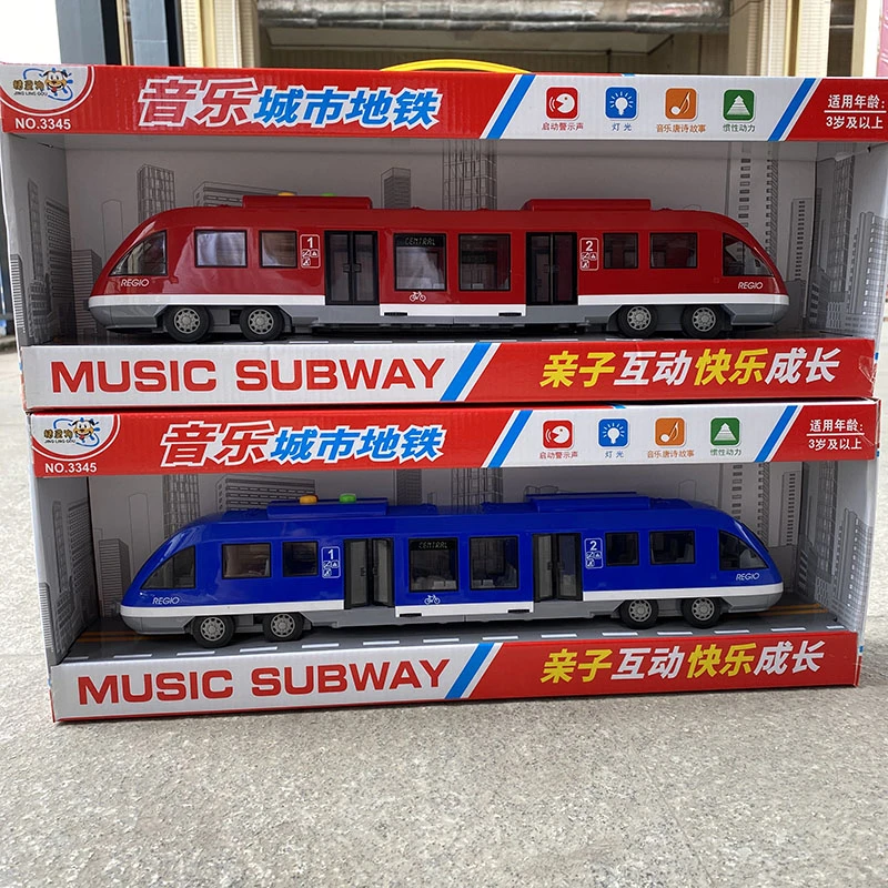 精灵狗儿童惯性音乐城市地铁玩具模型男孩开门和谐号动车高铁火车