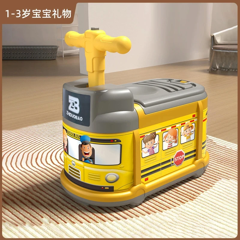 儿童滑行车男女宝宝玩具车溜溜车二合一可拉行宝宝巴士超轻玩具车