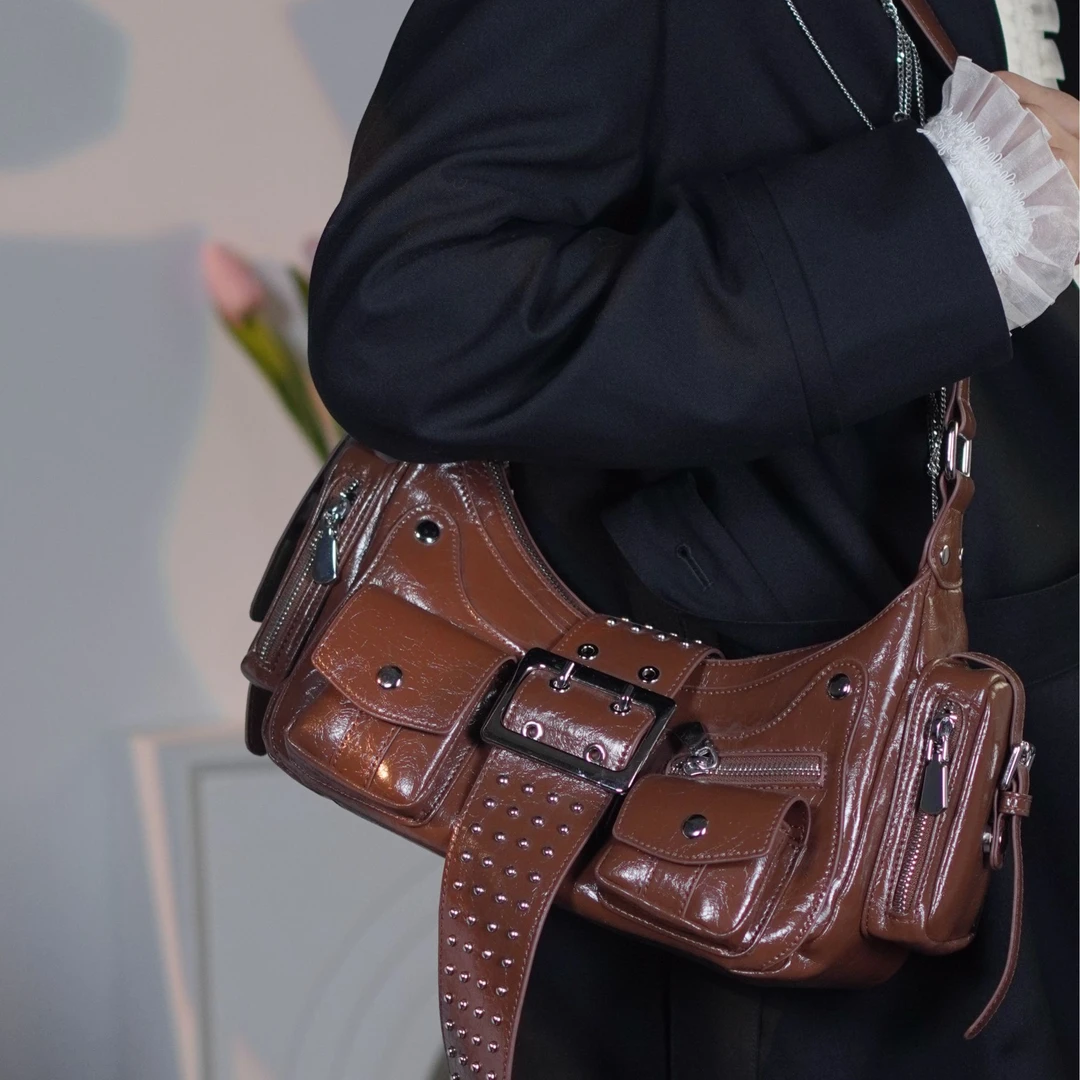 Moment Hous小众设计高级个性时尚潮流百搭日常单肩斜挎机车包