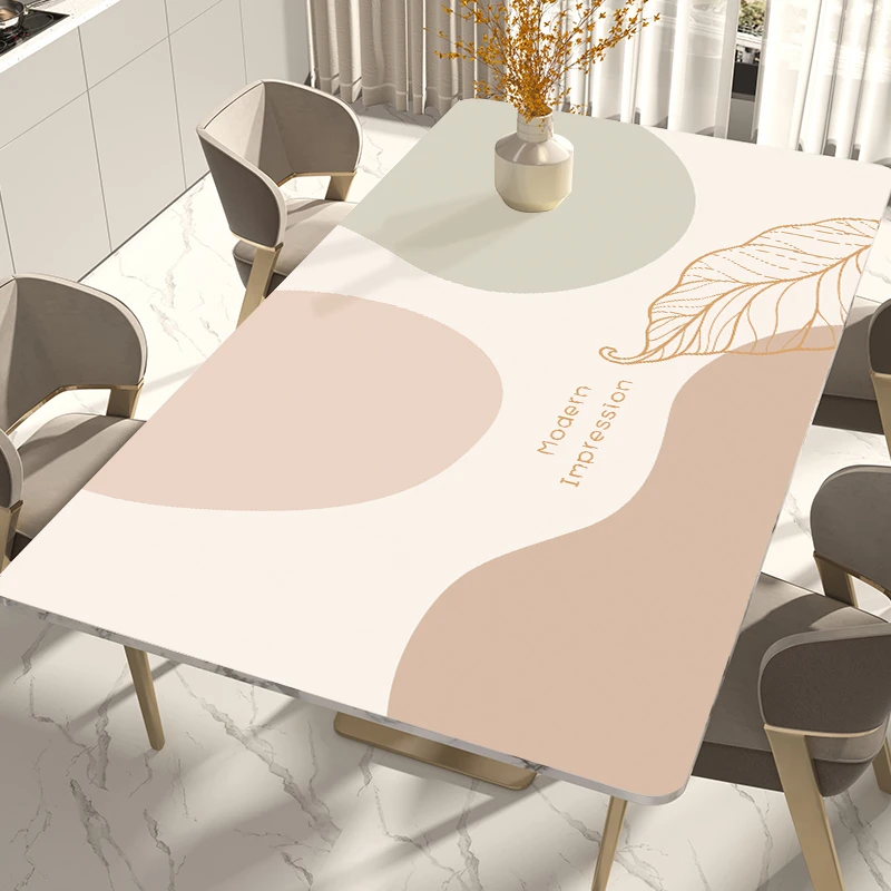 奶油风餐桌桌布防水防油免洗轻奢高级感可剪裁桌垫2024新款直播中