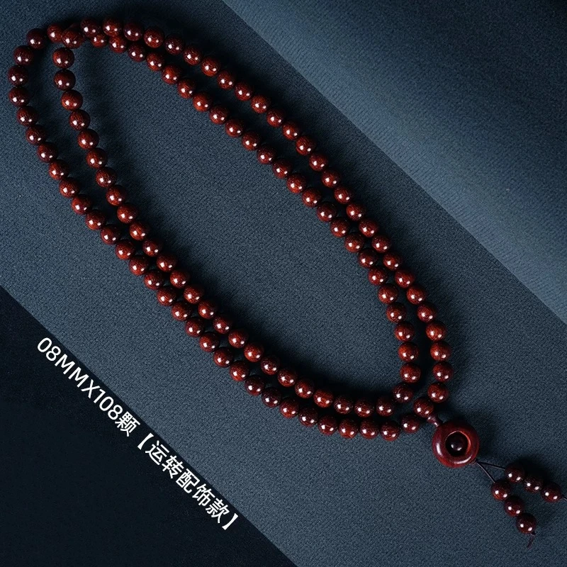 古风木质佛珠手串108颗血檀情侣项链男女毛衣链