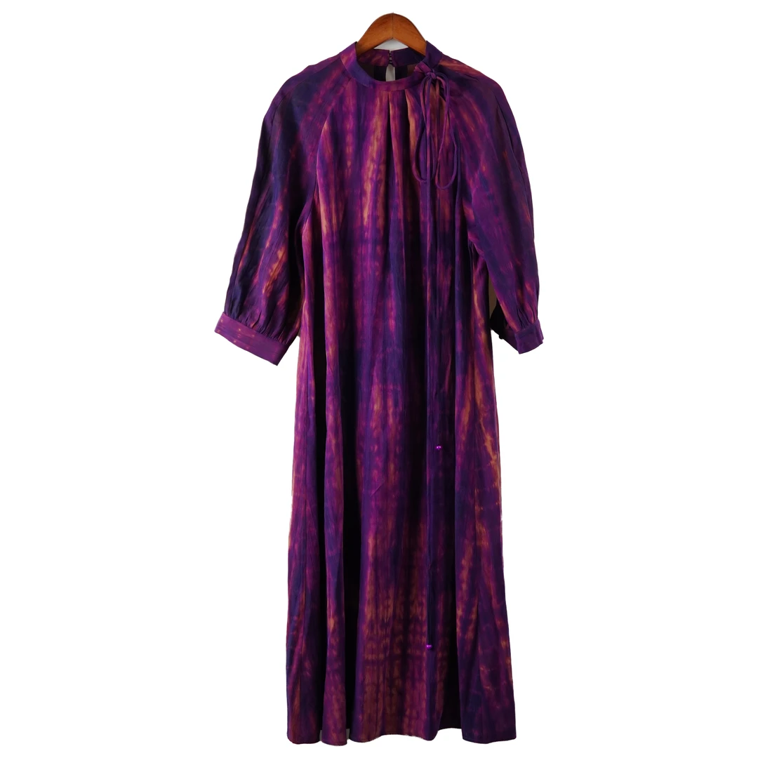 【衣恋非遗】扎染香云纱连衣裙｜100%桑蚕丝新国风原创设计新0625