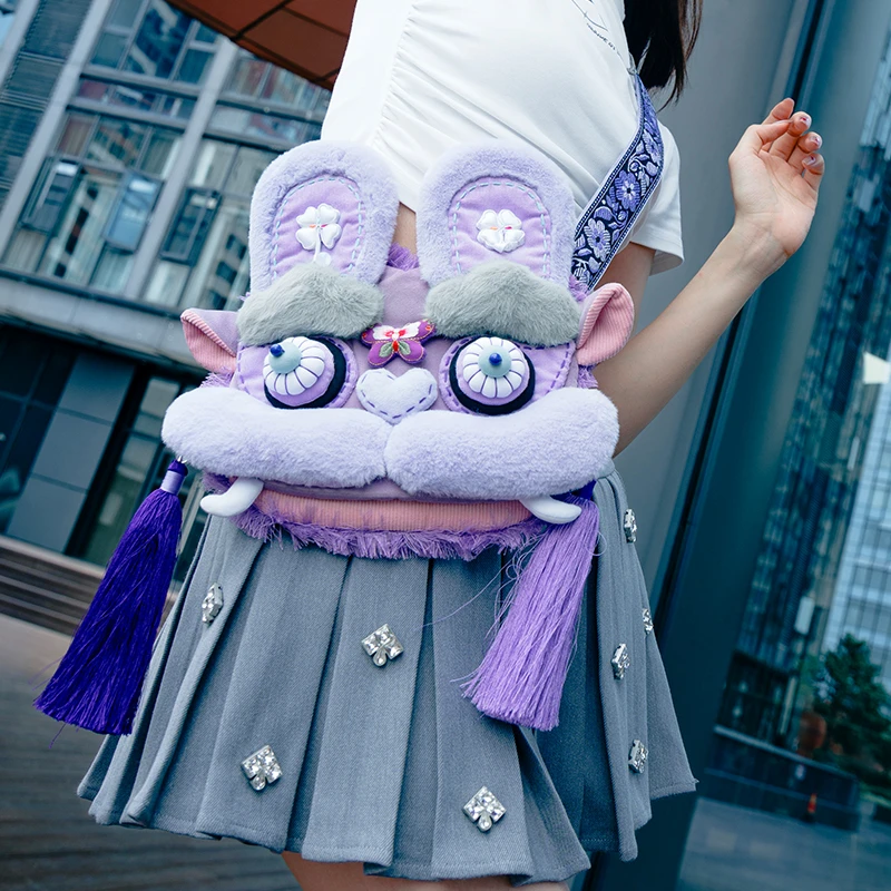 芽小七原创小众设计紫薄汗斜挎包放手机流行包包女ins2024新款