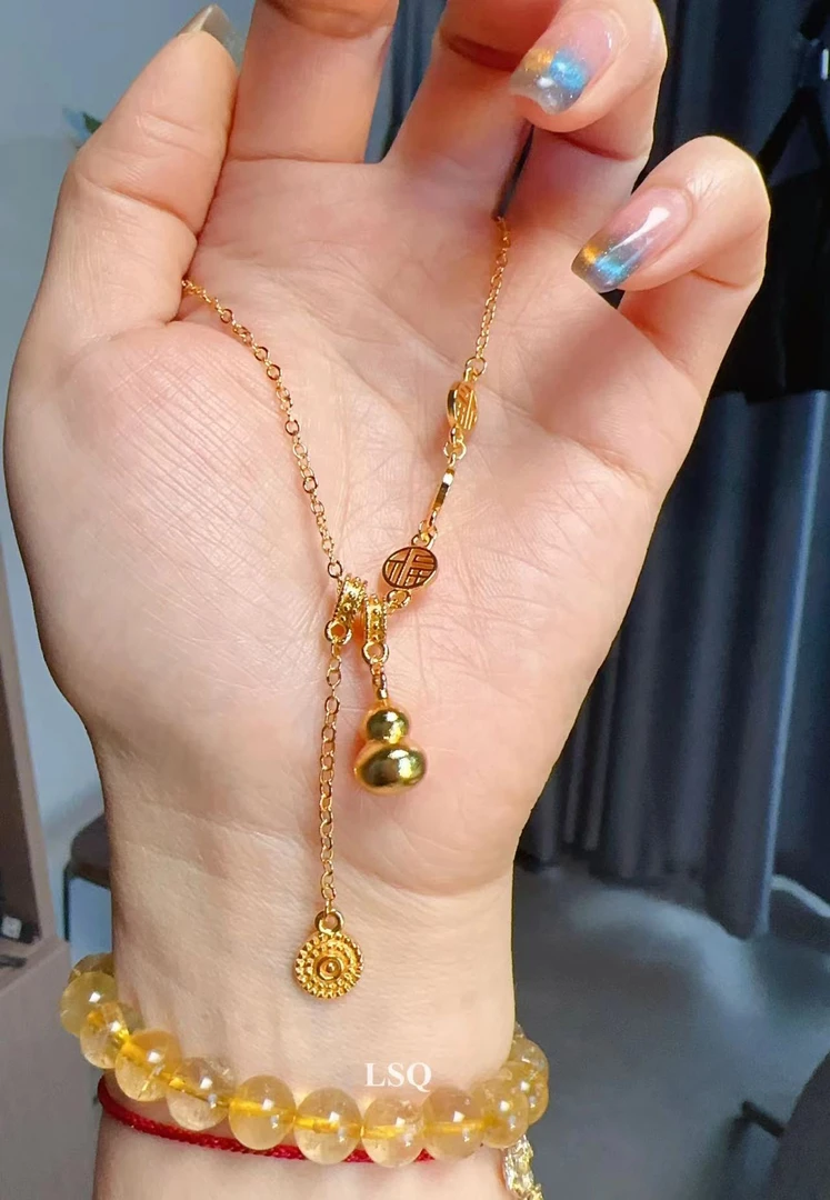 铜合金项链 SQ思岐-新中式福牌小葫芦流苏项链4691