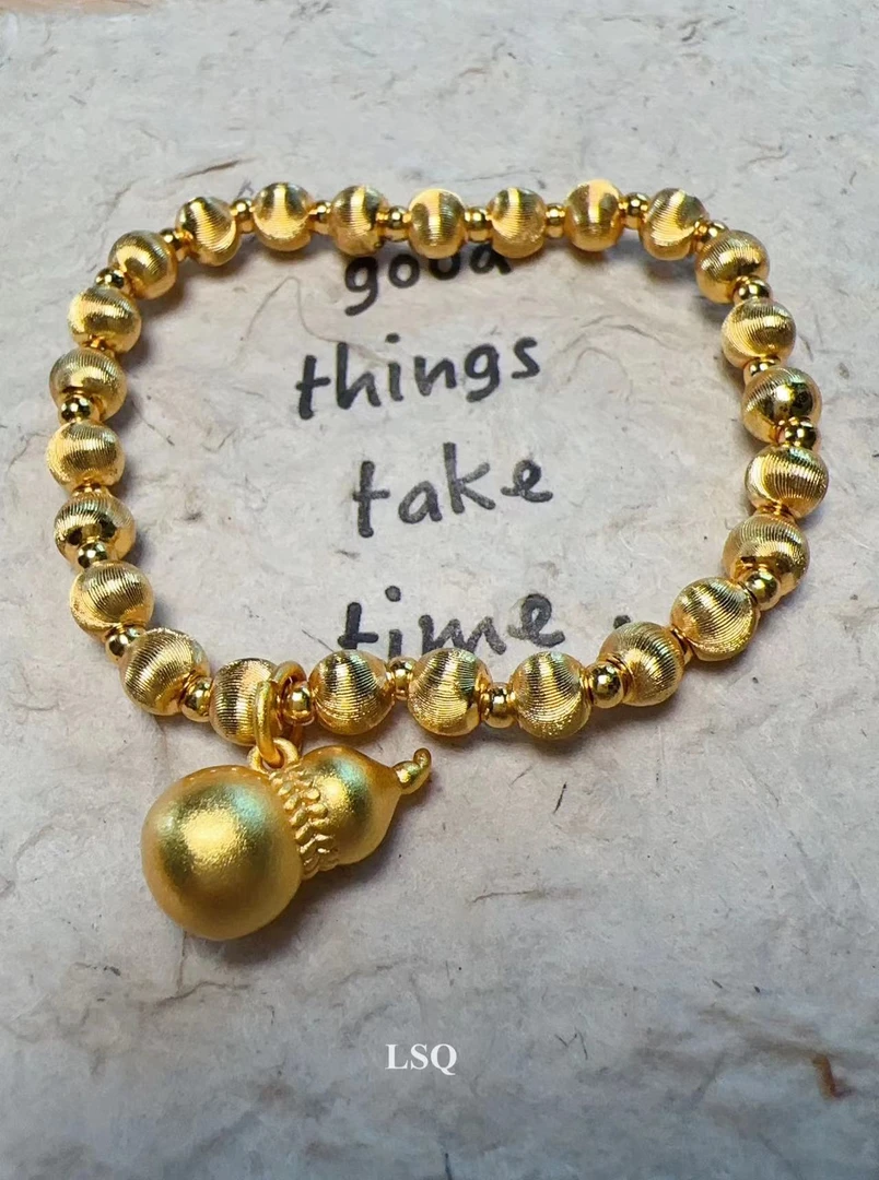 铜合金手链 SQ思岐-新中式镭射拉丝小葫芦手链4710