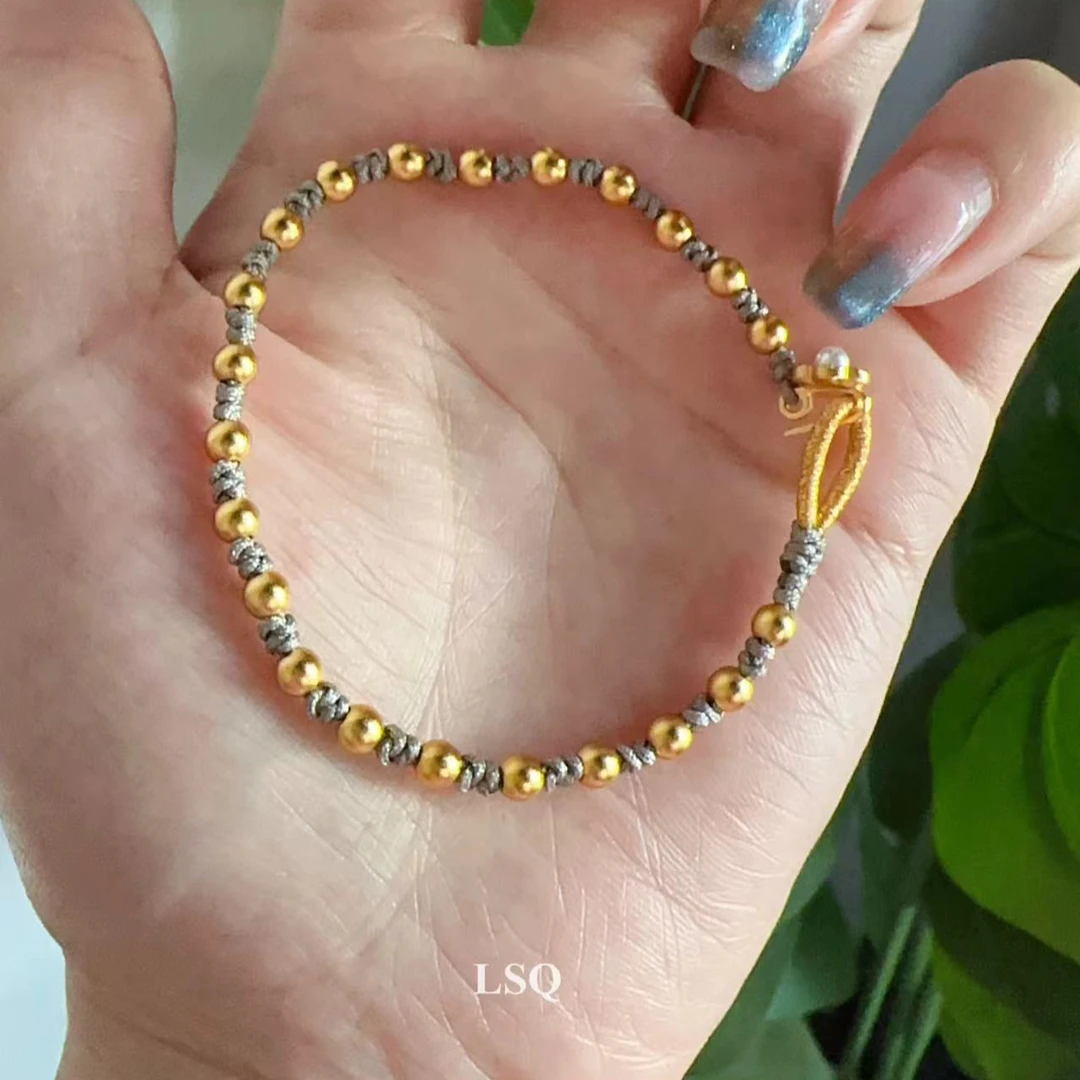 铜合金布艺手链 SQ思岐-新中式拼色转运珠手链4731