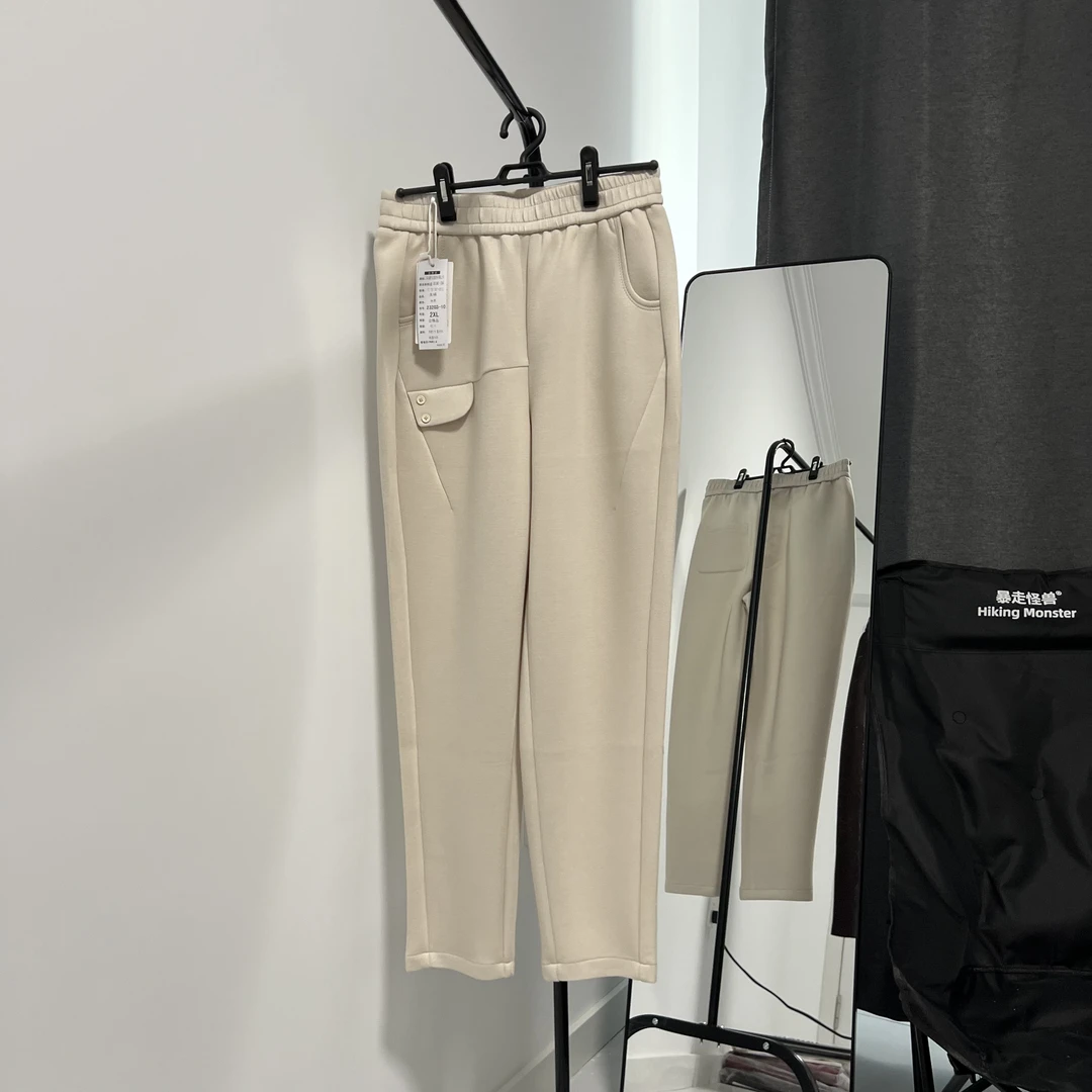 锥形裤，网格液态棉面料，休闲修身