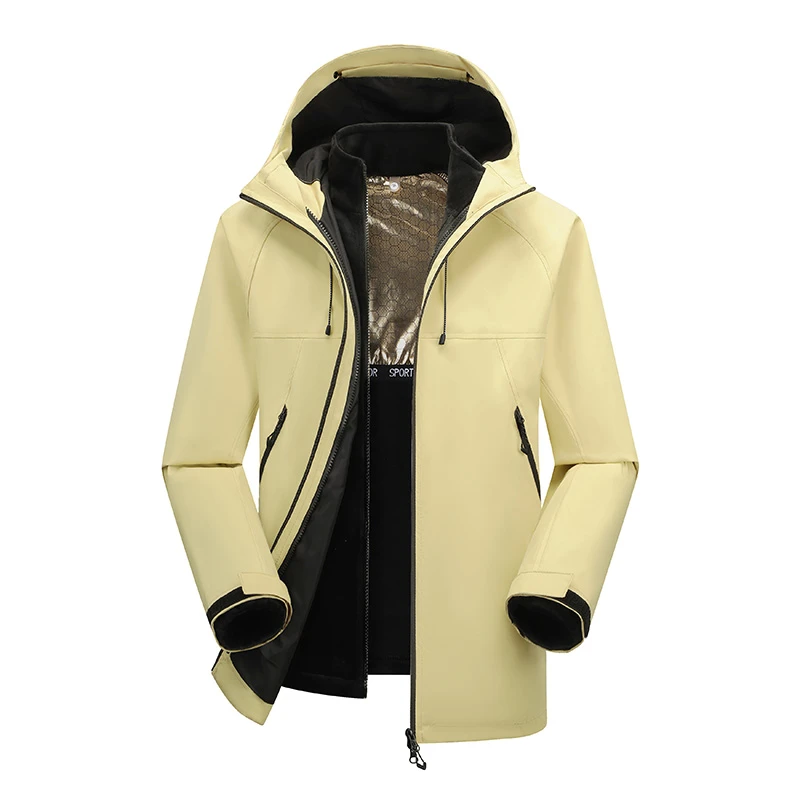 秋冬新款户外保暖冲锋衣男女三合一加绒加厚防风防水可拆卸外套