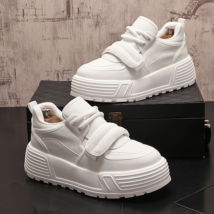 男士网红低帮厚底纯色板鞋休闲鞋潮鞋韩版百搭小白鞋