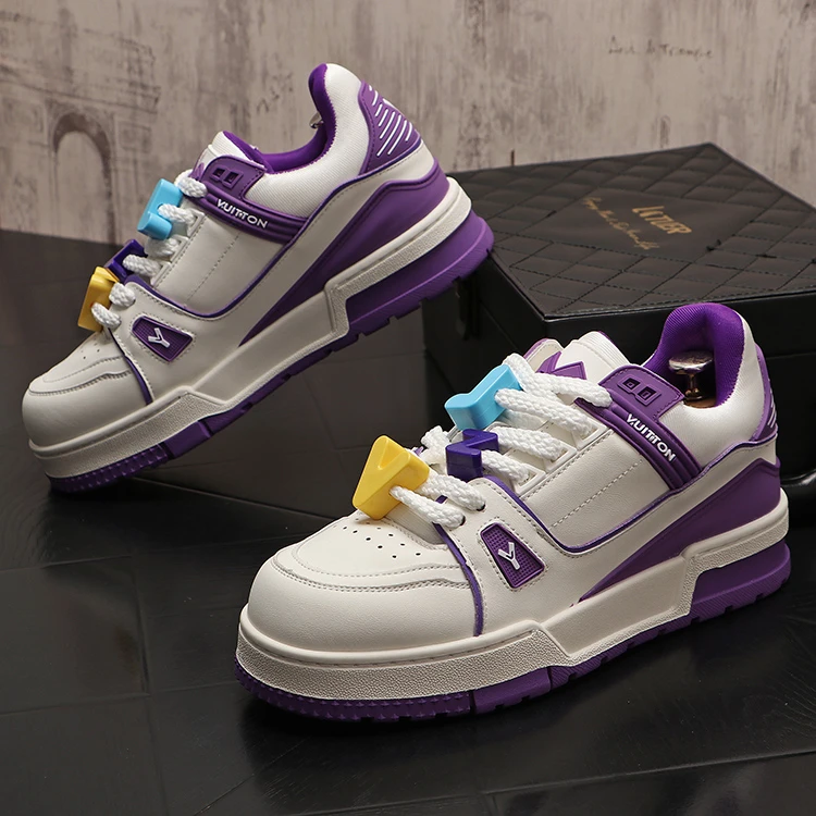 轻奢男士低帮内增高百搭韩版拼色时尚潮流潮鞋青年休闲胖丁板鞋