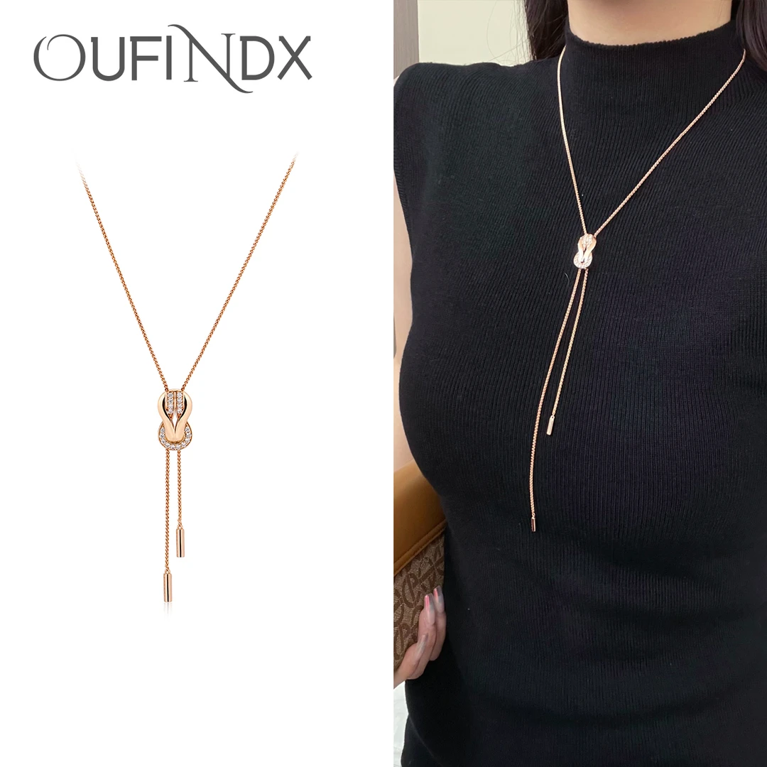 FX英【冬季限定】L设计师款马蹄毛衣链8796