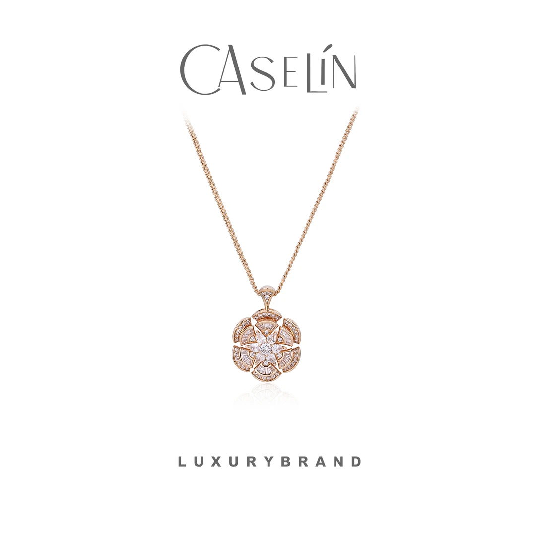 FX  英【花团锦簇】L设计师款 可旋转毛衣链~8823