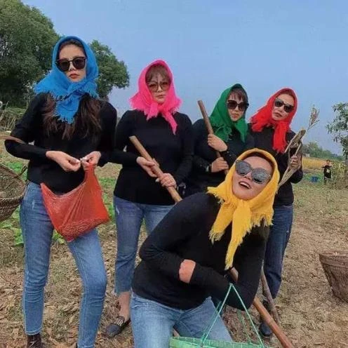 农村妇女头巾包头方巾妈妈绿围巾老奶奶头巾女款加厚纯色毛领围脖