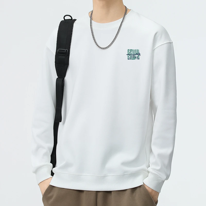 2024年秋冬新款美式百搭青少年男士潮流时尚圆领宽松长袖卫衣休闲