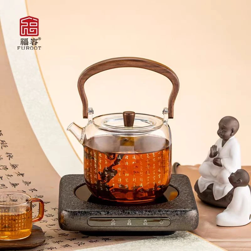 福容明璟壶家用泡茶壶苹果壶高档玻璃煮茶壶电陶炉提梁烧水蒸煮壶