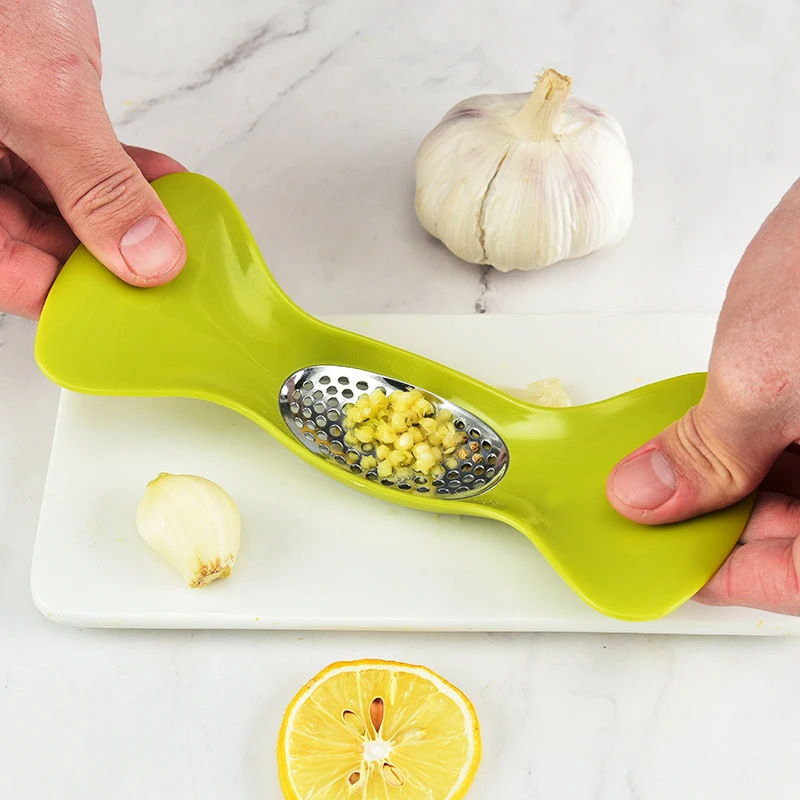 【泰彩D】 联仕达厨房小工具塑料船型压蒜器家用打蒜器蒜泥器捣蒜器
