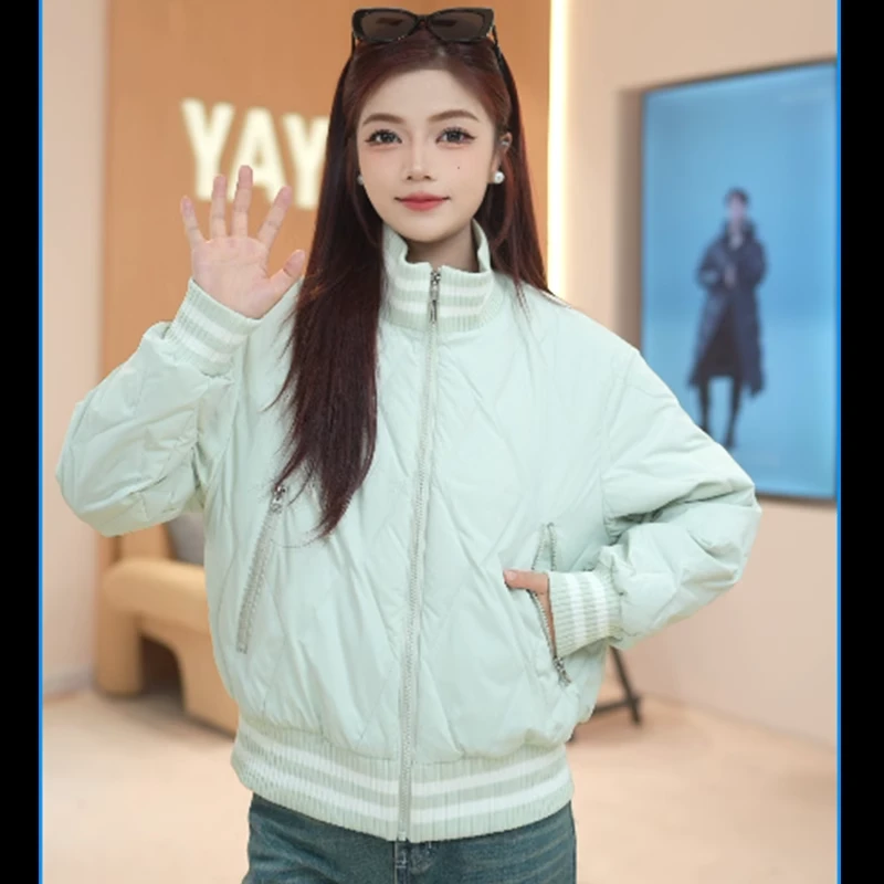 鸭鸭立领羽绒服女冬季2024女款韩版时尚运动潮流外套YE4B609845D