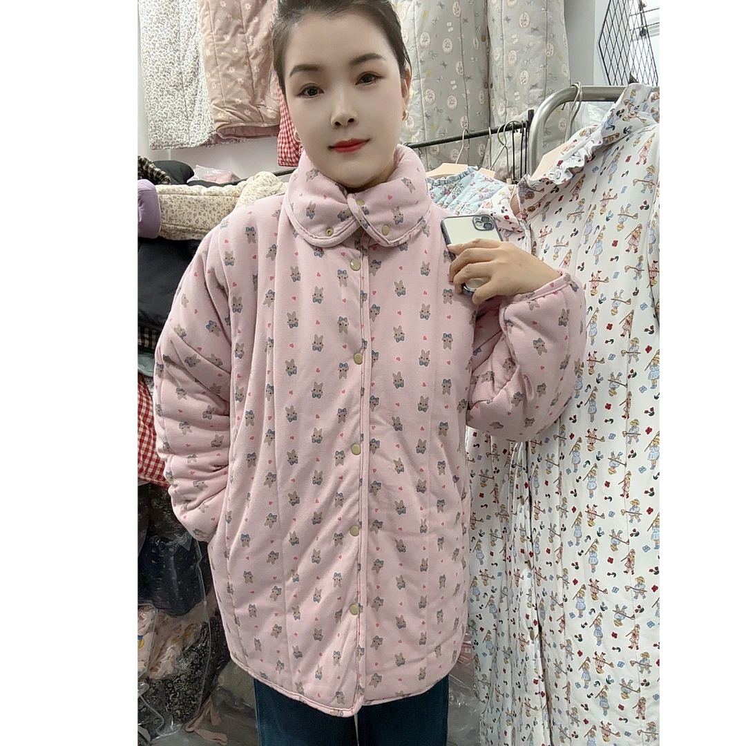 新疆棉300g中长款立领宽松显瘦家居服