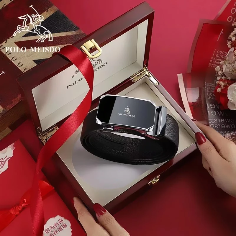 保罗美思得男款真皮皮带正宗纯牛皮自动扣高档轻奢品牌男士腰带