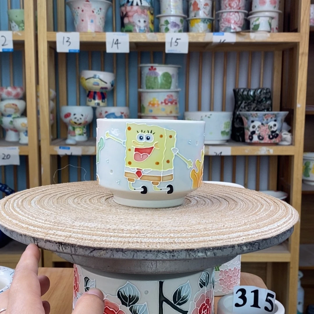 花盆白泥手工花盆