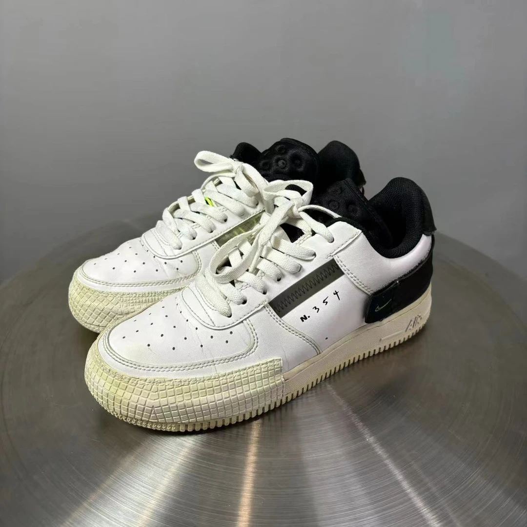 40码 Nike空军一号N.354 黑白球鞋 非原盒 8新 市场价1300