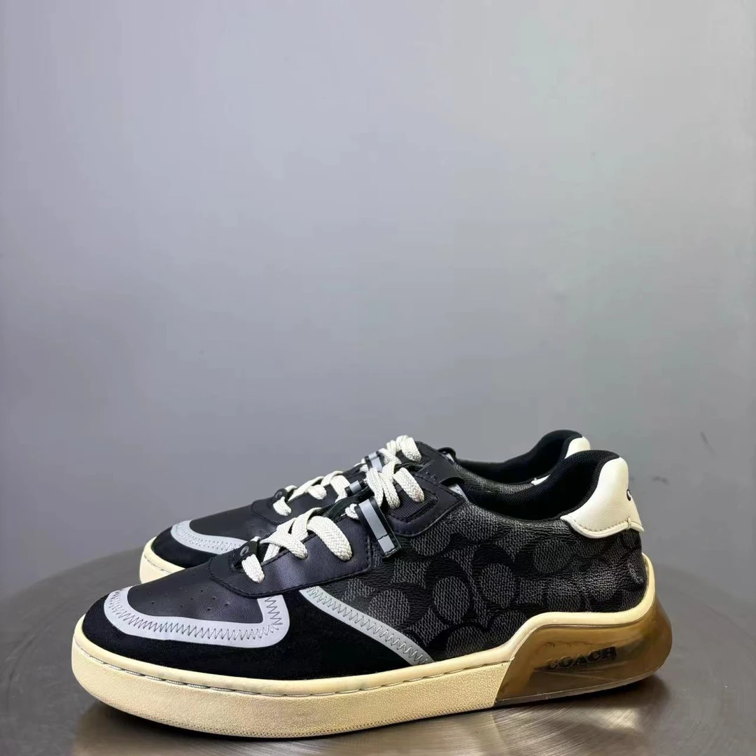 44码 COACH蔻驰黑色板鞋 原盒 9新 市场价1800