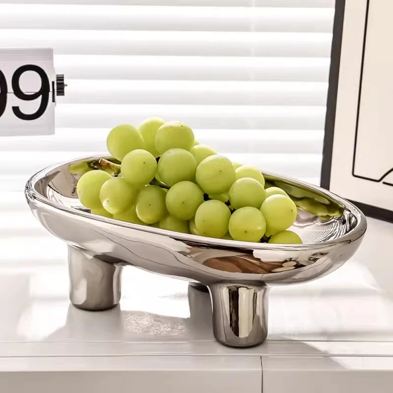 新疆包邮轻奢果盘家用客厅茶几前台糖果水果盘大号托盘创意简约