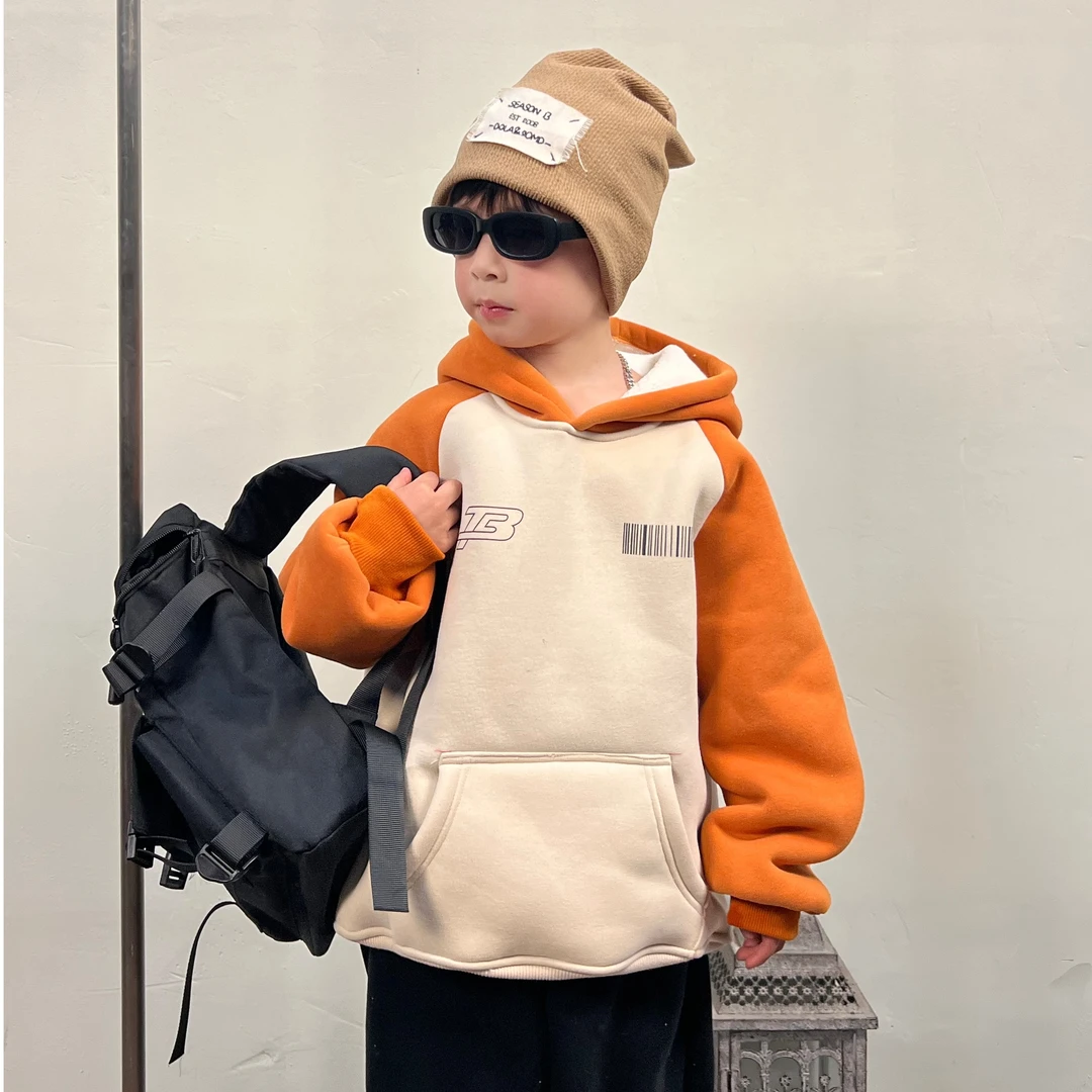 【徐海为推荐】奥飞Q宠儿童圆领拼接加绒卫衣ZTXX102WY008