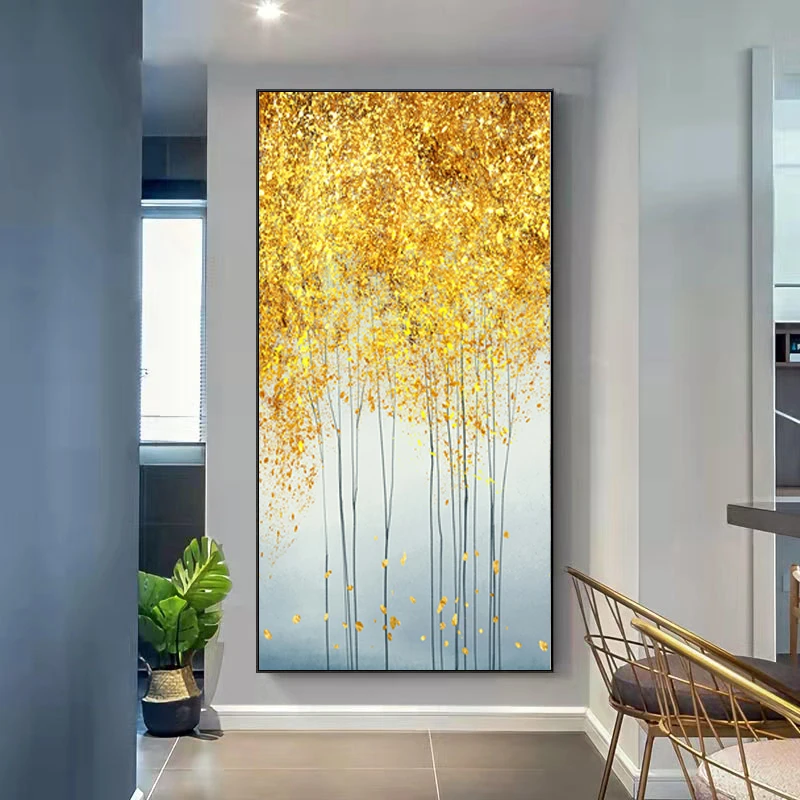 手绘油画立体极简抽象现代简约客厅挂画玄关纯手工油画金箔装饰画