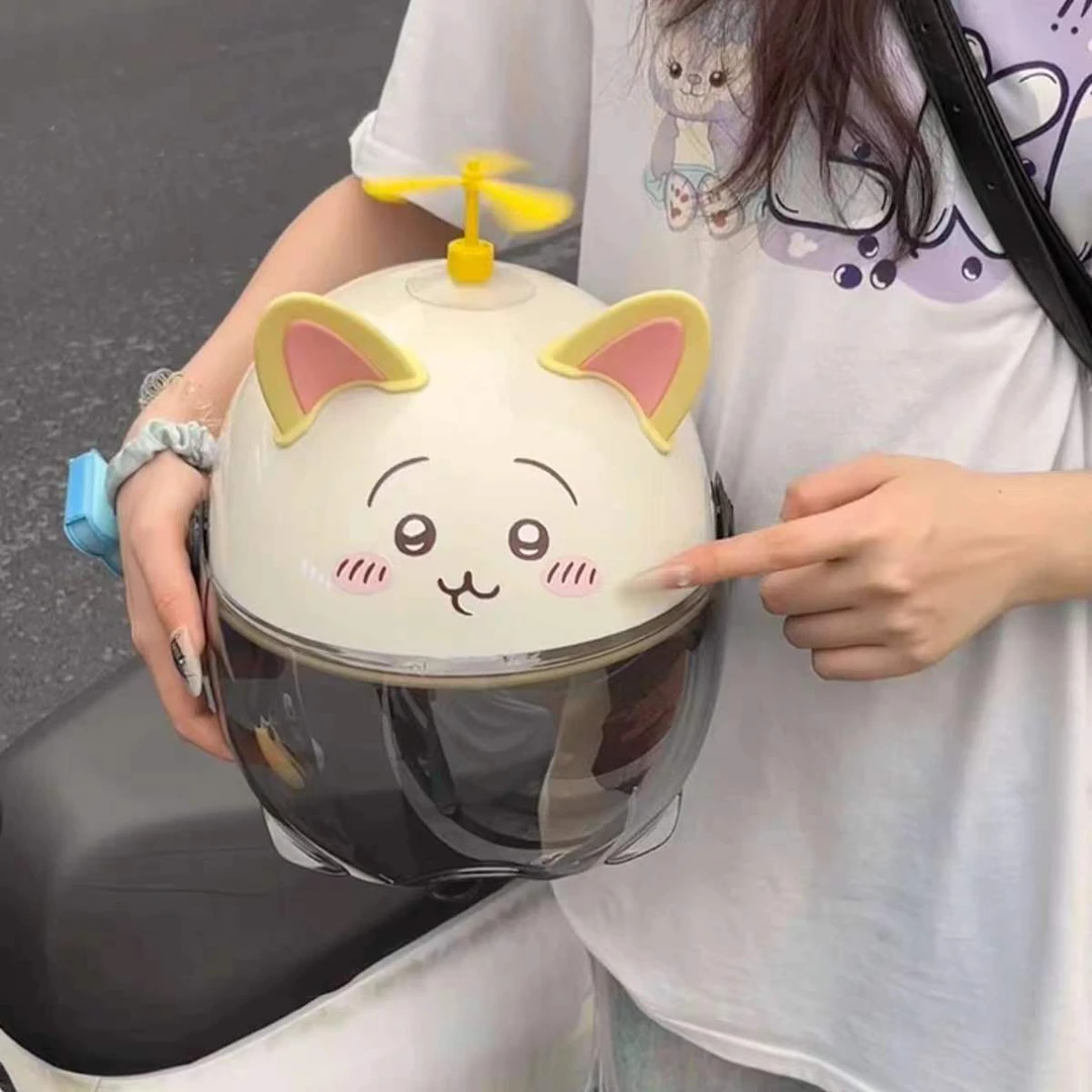 3C认证男防晒吉伊卡哇乌萨奇chiikawa电动车头盔女夏天轻便式可爱