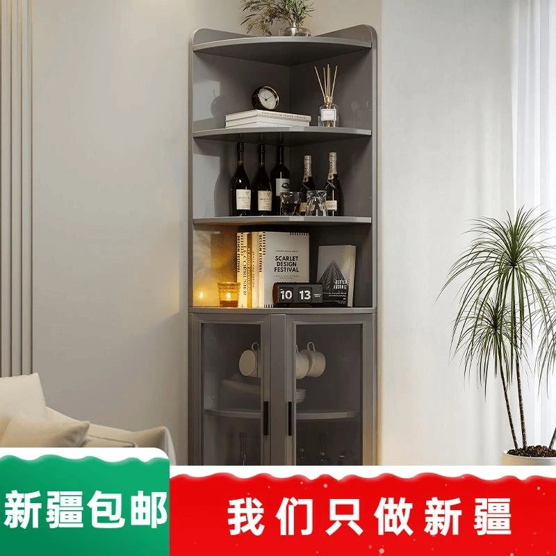 新疆包邮加厚转角柜透明门墙角落卧室收纳柜三角形置物架客厅拐角